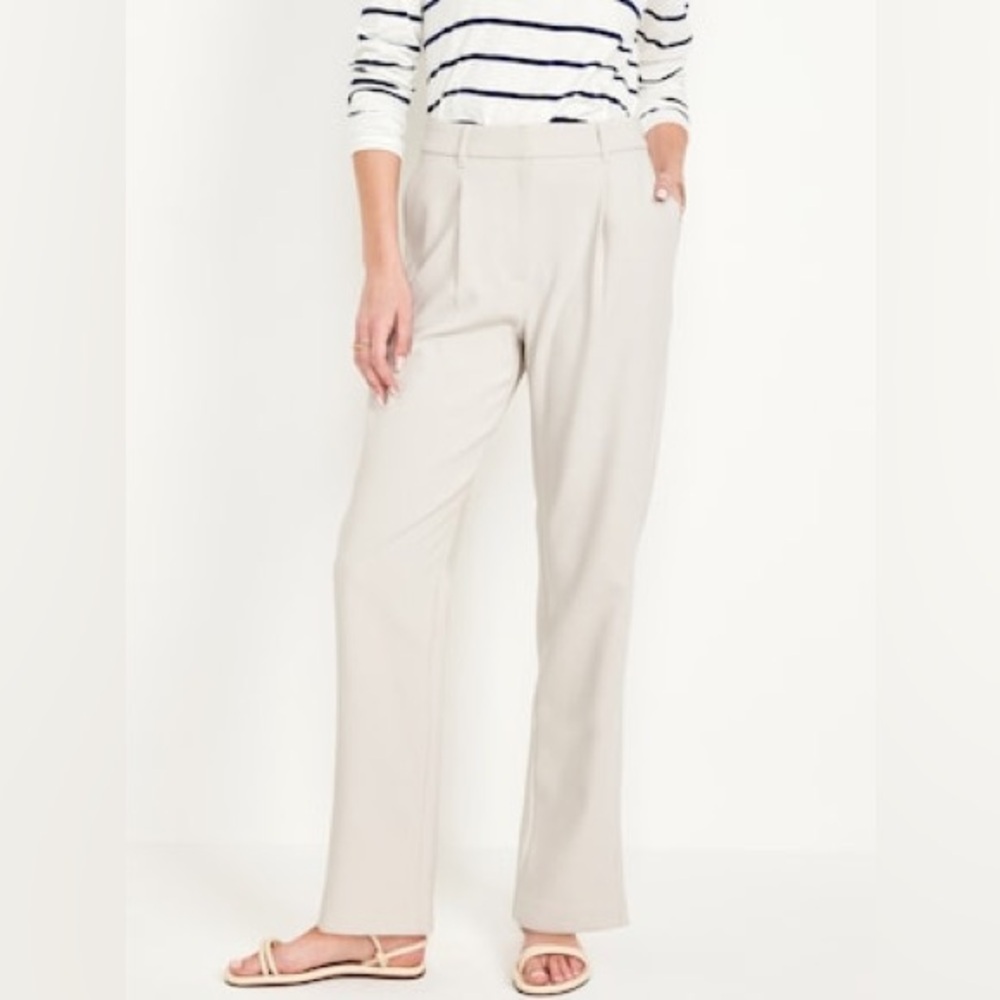 Old Navy Cream Straight Leg Pants NEW